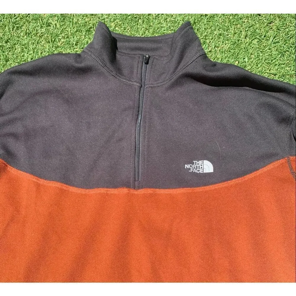 The North Face Flight Series orange gray 1/4 Zip Vapor Wick JACKET TOP MEN sz L